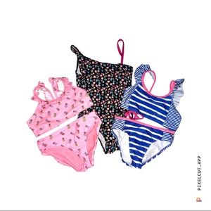 Trio of girls bathing suits size 6/6X